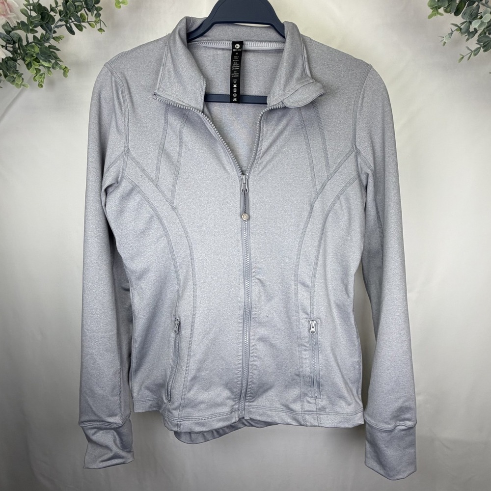90 Degree By Reflex Woman  Size M Full Zipper Jacket Stretch Pockets Gray